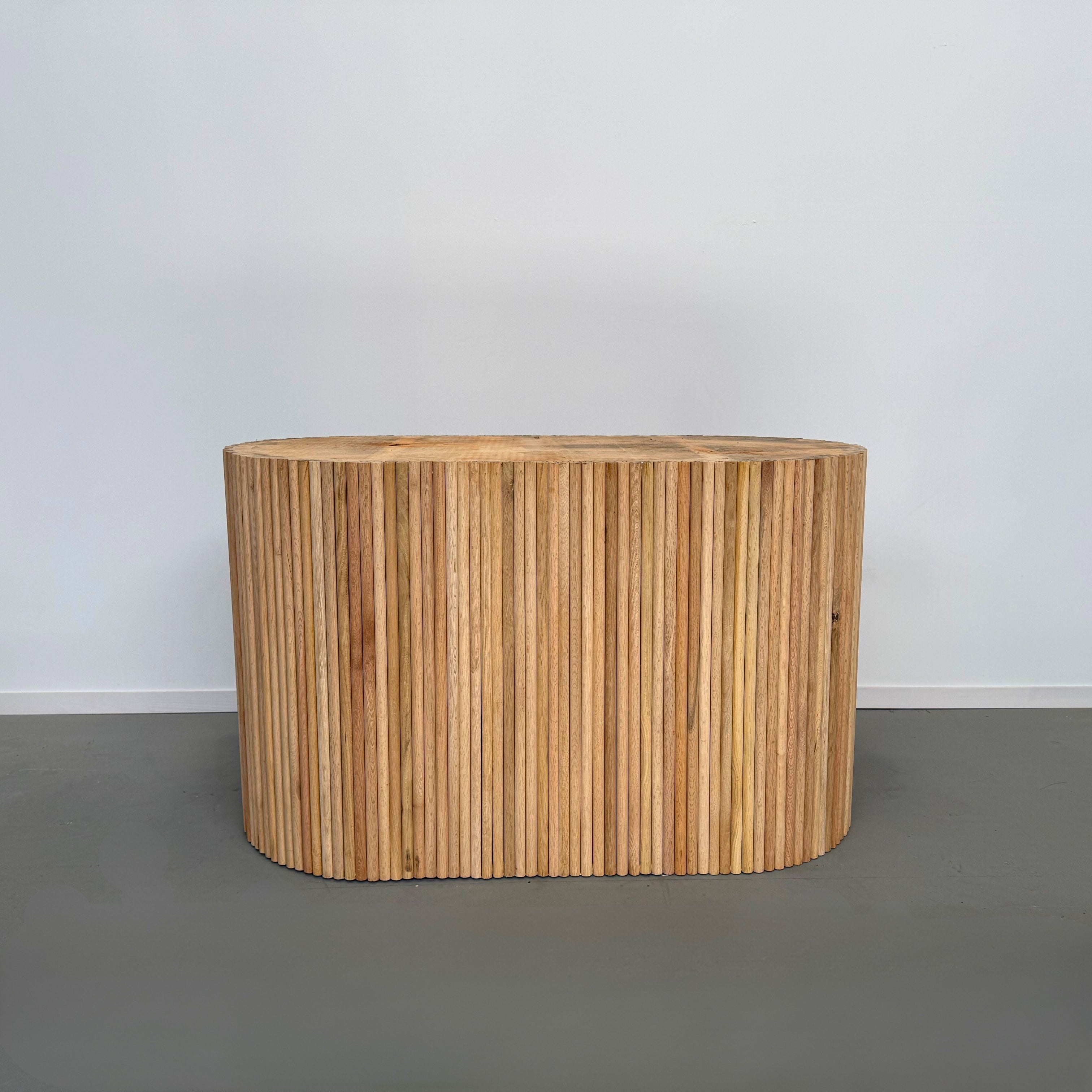 Eiken "rib" ovaal 120x60cm 