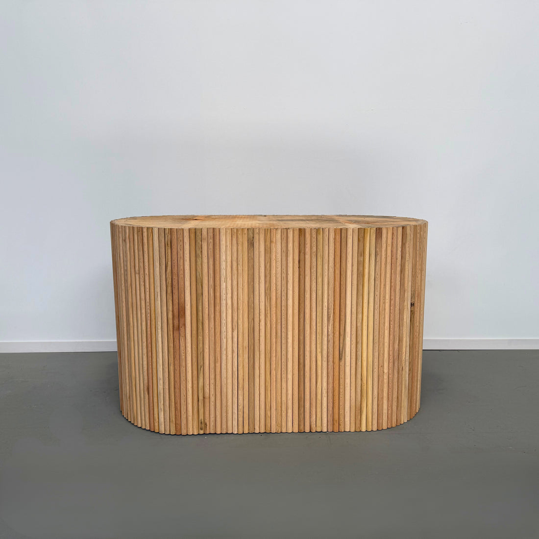 Eiken "rib" ovaal 120x60cm 