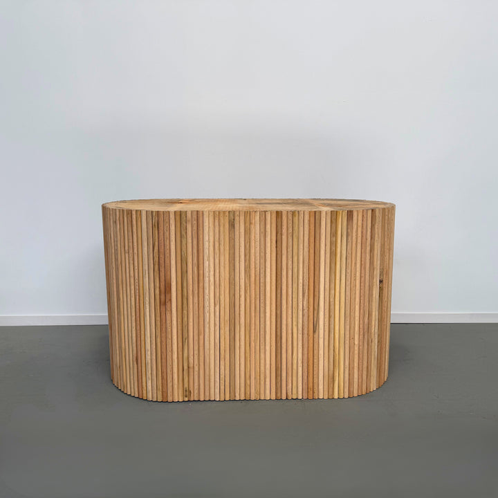 Eiken "rib" ovaal 120x60cm 