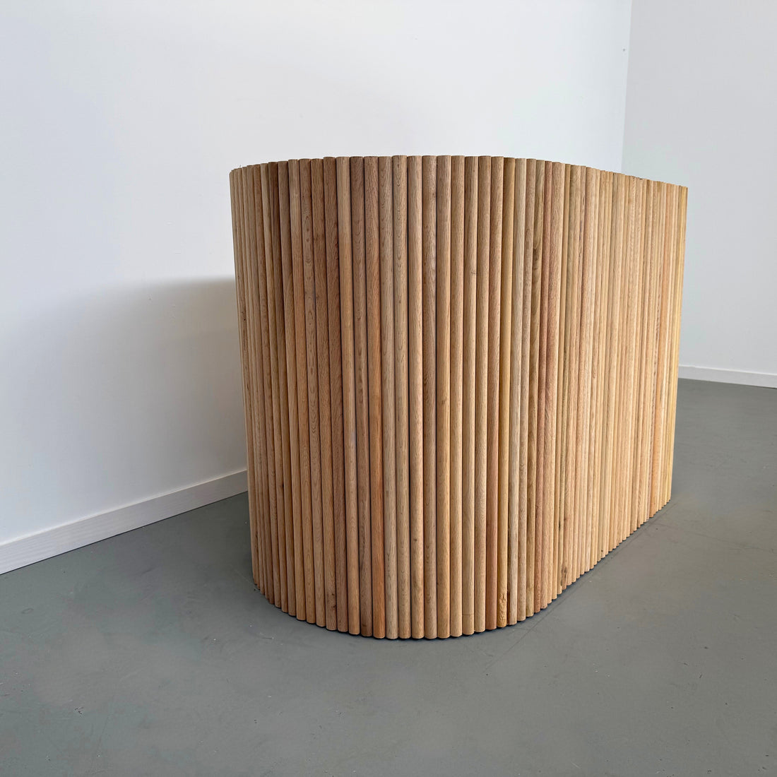 Eiken "rib" ovaal 120x60cm 