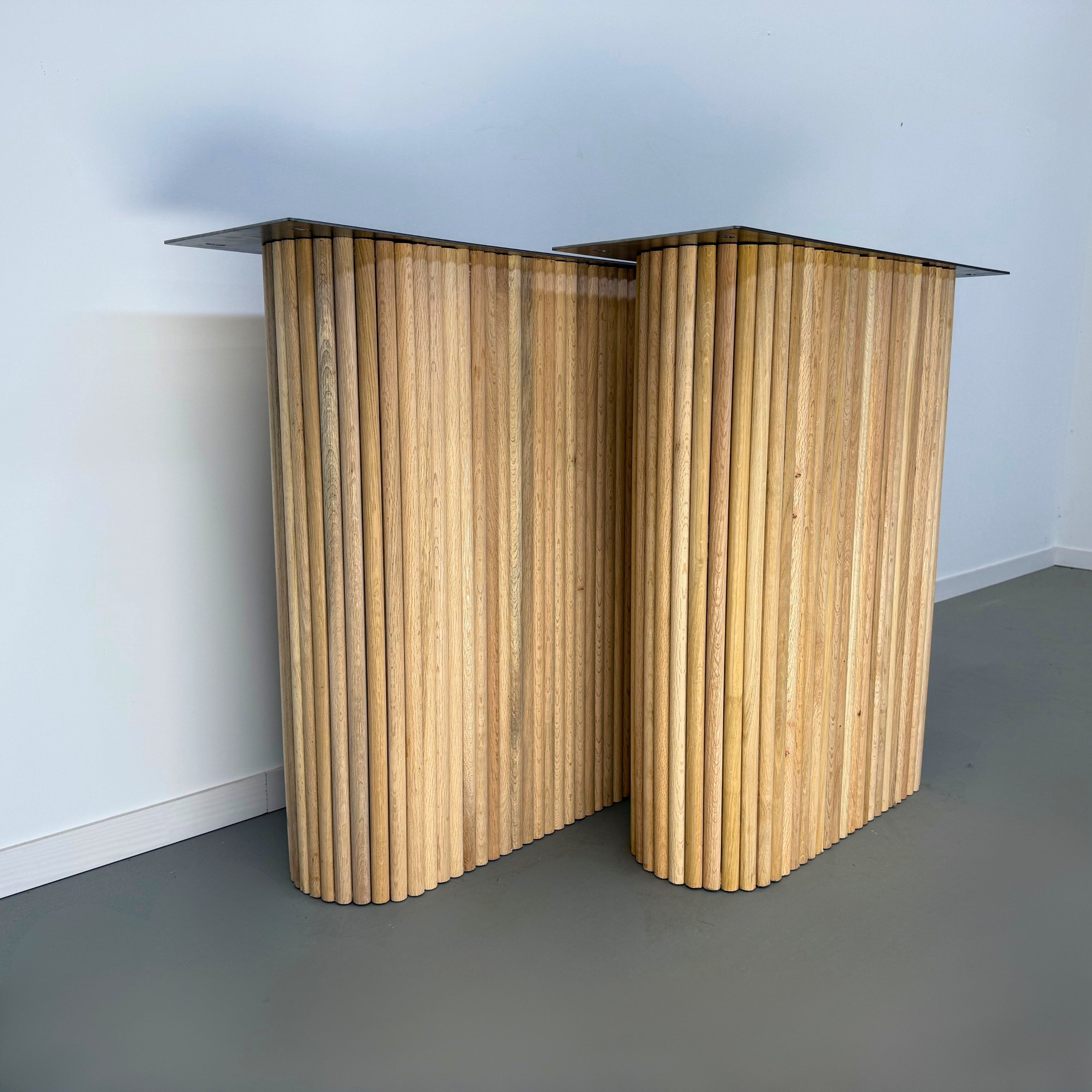 Eiken "Rib" ovaal - set van 2 