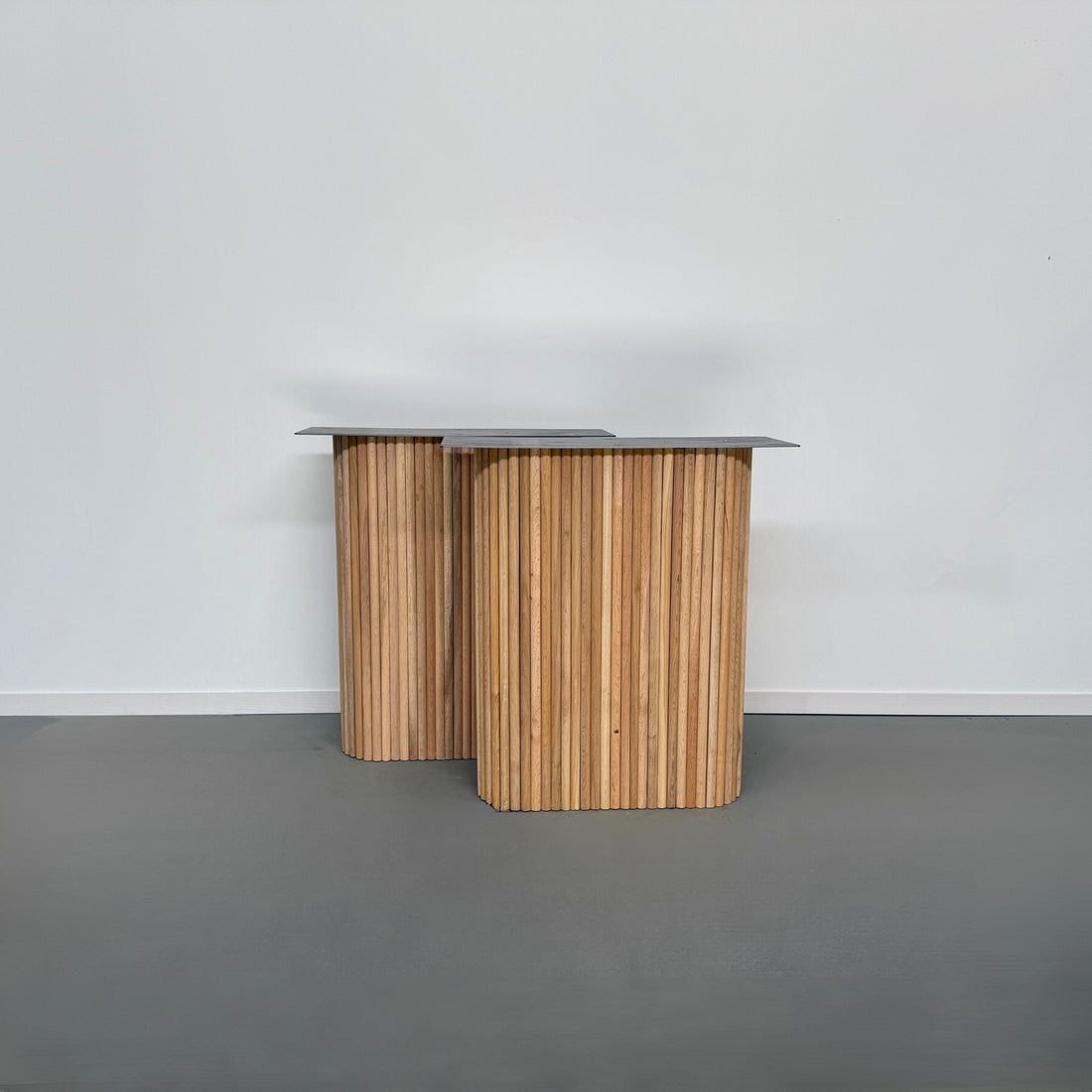 Eiken "Rib" ovaal - set van 2 